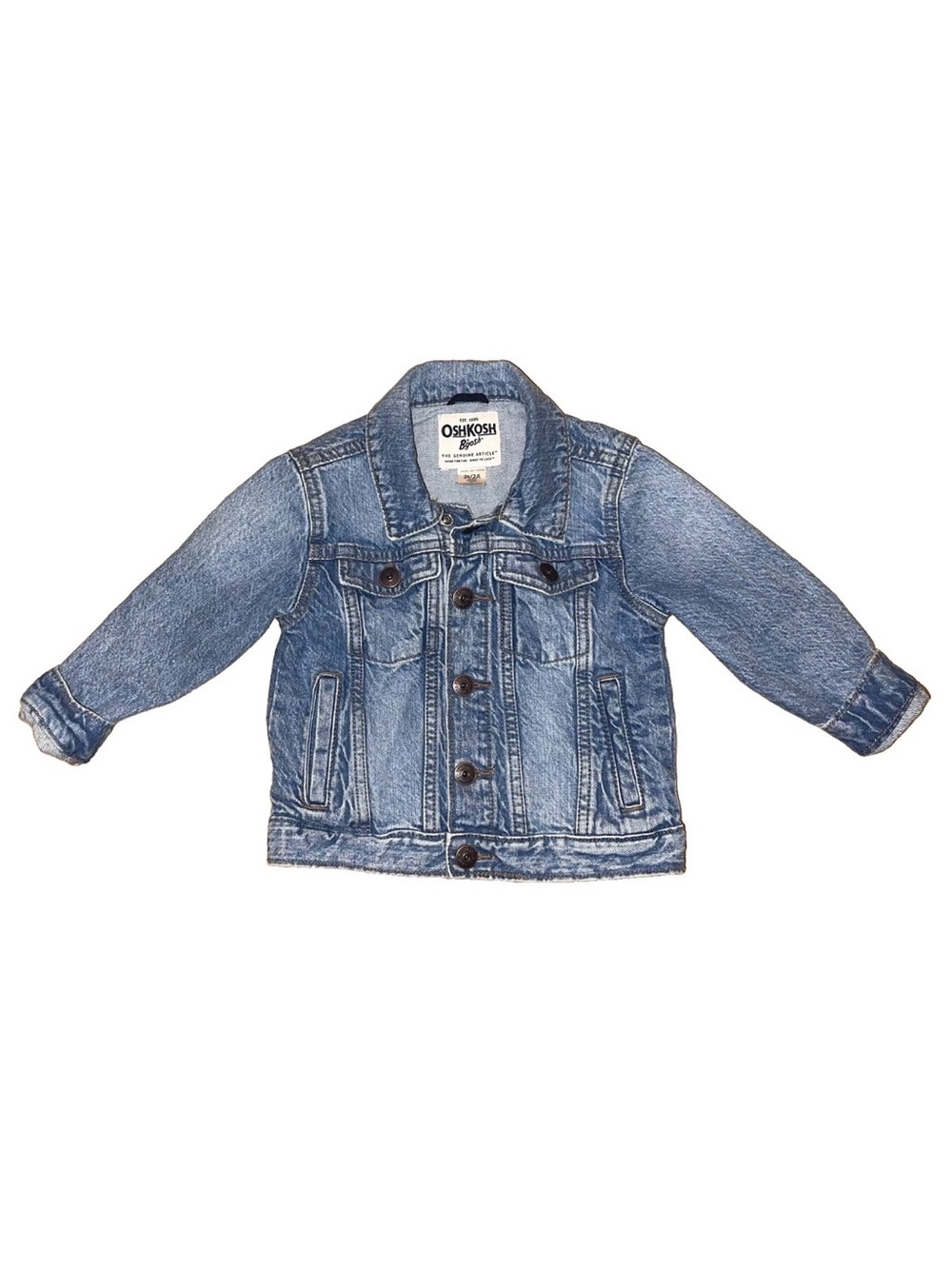 OshKosh Toddler Unisex Classic Snap Button Denim Jean Jacket 2T